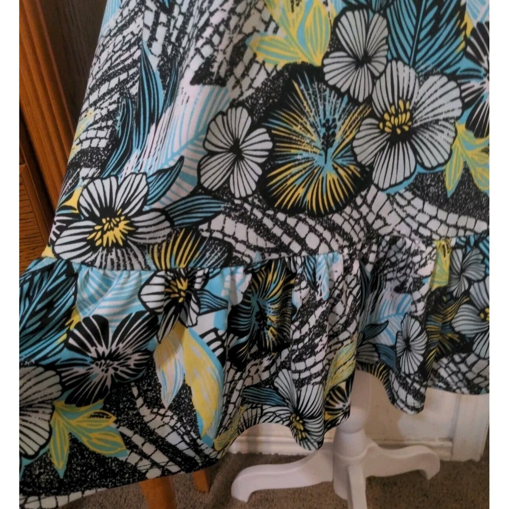 NY Collection Women's Sleeveless Teal & Black Dress. Size M - Picture 4 of 8